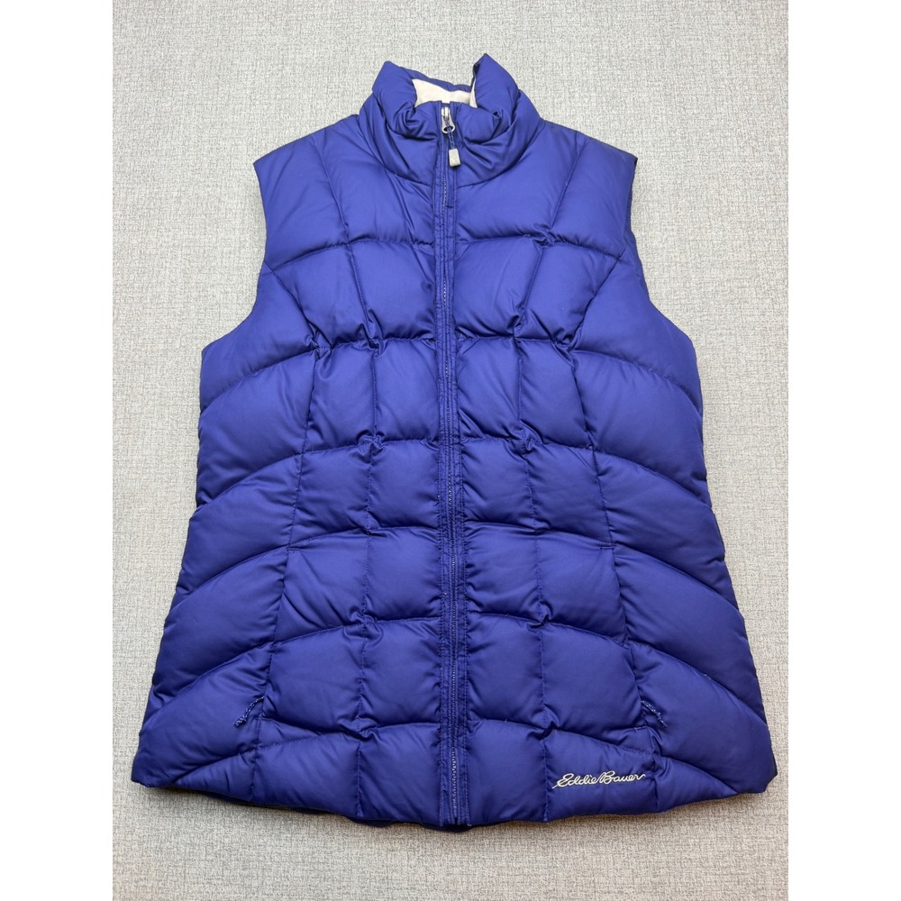 Eddie Bauer EB650 Goose Down Quilted Puffer Vest XS Purple Blue 650 Fill